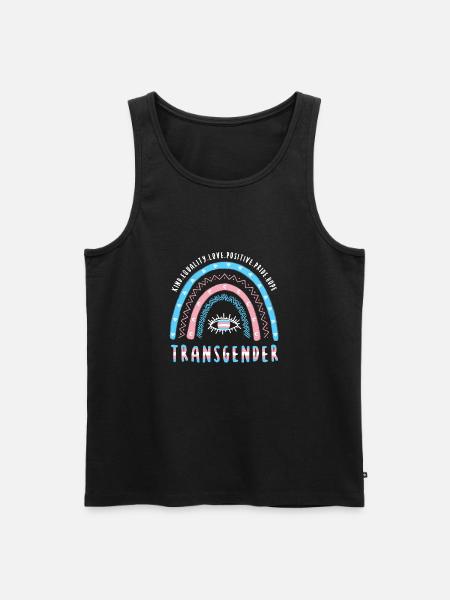 Boho Regenbogen Transgender - Männer Premium Bio Tank Top - Schwarz