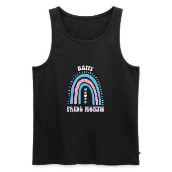 Happy Pride Month Trans Boho Regenbogen - Männer Premium Bio Tank Top - Schwarz - Vorne - AI Model Male 178 light (178cm)