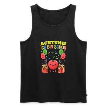 Achtung Ich Bin Schon 2 Geburtstag Kirsche - Männer Premium Bio Tank Top - Schwarz - Vorne - Michal (187cm)