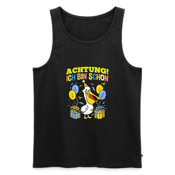 Achtung Ich Bin Schon 2 Geburtstag Pelikan - Männer Premium Bio Tank Top - Schwarz - Vorne - Michal (187cm)