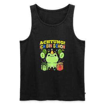 Achtung Ich Bin Schon 2 Geburtstag Frosch - Männer Premium Bio Tank Top - Schwarz - Vorne - Michal (187cm)