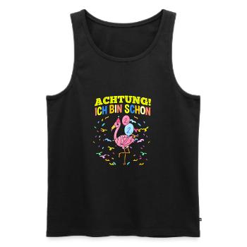Achtung Ich Bin Schon 2 Geburtstag Flamingo - Männer Premium Bio Tank Top - Schwarz - Vorne - Michal (187cm)