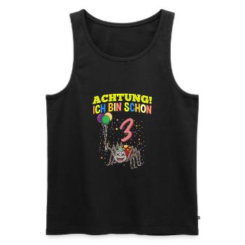 Achtung Ich Bin Schon 3 Tier Geburtstag Spinne - Männer Premium Bio Tank Top - Schwarz - Vorne - Michal (187cm)