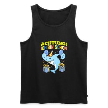 Achtung Ich Bin Schon 1 Geburtstag Hai - Männer Premium Bio Tank Top - Schwarz - Vorne - Michal (187cm)