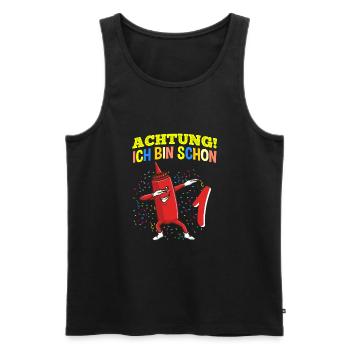 Achtung Ich Bin Schon 1 Geburtstag Ketchup - Männer Premium Bio Tank Top - Schwarz - Vorne - Michal (187cm)