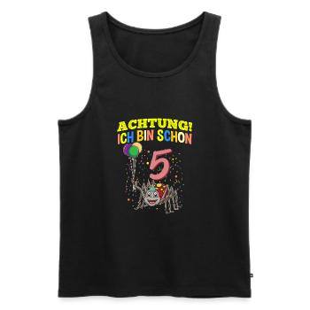 Achtung Ich Bin Schon 5 Tier Geburtstag Spinne - Männer Premium Bio Tank Top - Schwarz - Vorne - Michal (187cm)