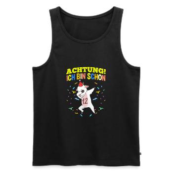 Achtung Ich Bin Schon 12 Geburtstag Ziege - Männer Premium Bio Tank Top - Schwarz - Vorne - Michal (187cm)