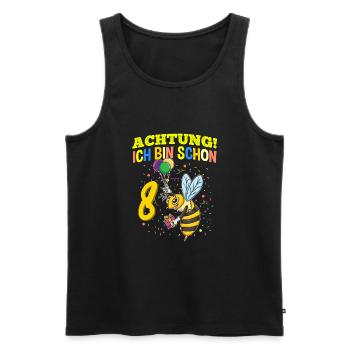 Achtung Ich Bin Schon 8 Tier Geburtstag Wespe - Männer Premium Bio Tank Top - Schwarz - Vorne - Michal (187cm)