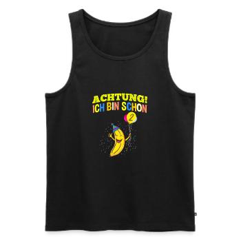 Achtung Ich Bin Schon 2 Geburtstag Banane - Männer Premium Bio Tank Top - Schwarz - Vorne - Michal (187cm)