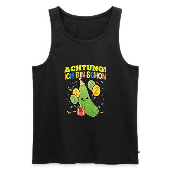 Achtung Ich Bin Schon 2 Geburtstag Zucchini - Männer Premium Bio Tank Top - Schwarz - Vorne - Michal (187cm)