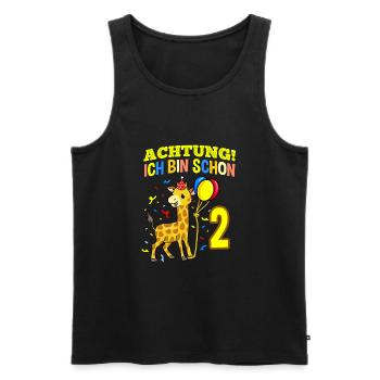 Achtung Ich Bin Schon 2 Geburtstag Giraffe - Männer Premium Bio Tank Top - Schwarz - Vorne - Michal (187cm)