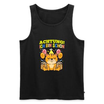 Achtung Ich Bin Schon 11 Geburtstag Tiger - Männer Premium Bio Tank Top - Schwarz - Vorne - Michal (187cm)