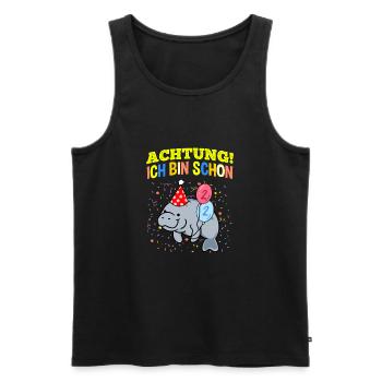Achtung Ich Bin Schon 2 Geburtstag Manatee - Männer Premium Bio Tank Top - Schwarz - Vorne - Michal (187cm)