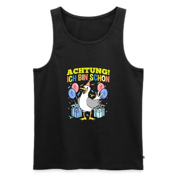 Achtung Ich Bin Schon 1 Geburtstag Möwe - Männer Premium Bio Tank Top - Schwarz - Vorne - Michal (187cm)
