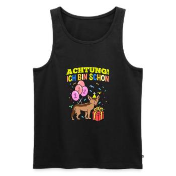 Achtung Ich Bin Schon 2 Geburtstag Schakal - Männer Premium Bio Tank Top - Schwarz - Vorne - Michal (187cm)