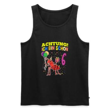 Achtung Ich Bin Schon 6 Tier Geburtstag Ameise - Männer Premium Bio Tank Top - Schwarz - Vorne - Michal (187cm)