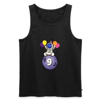 9 years old space birthday 9. - Men's Premium Organic Tank Top - black - Front - AI Model Male 178 light (178cm)
