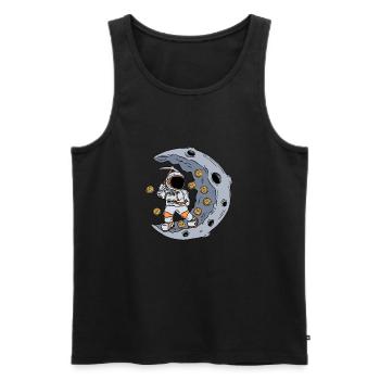 Un astronaute exploite le marché boursier BTC - Débardeur bio Premium Homme - noir - Devant - Michal (187cm)