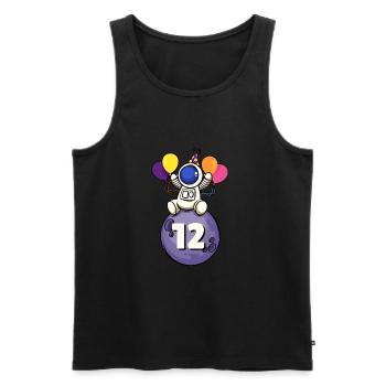 12 years old space birthday 12th birthday - Men's Premium Organic Tank Top - black - Front - AI Model Male 178 light (178cm)