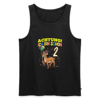 Achtung Ich Bin Schon 2 Geburtstag Gazelle - Männer Premium Bio Tank Top - Schwarz - Vorne - Michal (187cm)