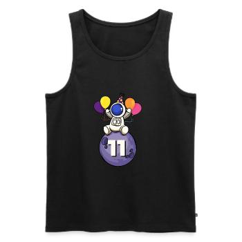 11 years old space birthday 11th birthday - Men's Premium Organic Tank Top - black - Front - AI Model Male 178 light (178cm)