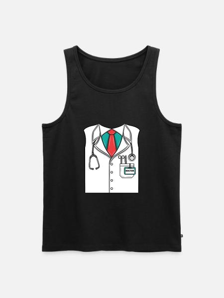 Doktor Kostüm Halloween - Männer Premium Bio Tank Top - Schwarz