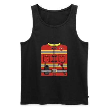 Firefighter Halloween Costume - Men's Premium Organic Tank Top - black - Front - Michal (187cm)