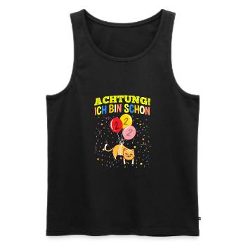 Achtung Ich Bin Schon 2 Geburtstag Katze - Männer Premium Bio Tank Top - Schwarz - Vorne - Michal (187cm)
