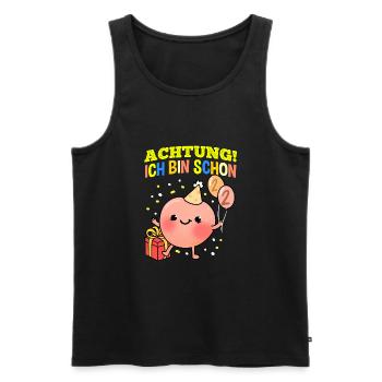 Achtung Ich Bin Schon 2 Geburtstag Pfirsich - Männer Premium Bio Tank Top - Schwarz - Vorne - Michal (187cm)