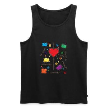 Voodoo Puppe Kostüm Halloween - Männer Premium Bio Tank Top - Schwarz - Vorne - AI Model Male 178 light (178cm)