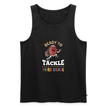 Ready to tackle third grade First day of school - Men's Premium Organic Tank Top - black - Front - AI Model Male 178 light (178cm)