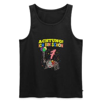 Achtung Ich Bin Schon 7 Tier Geburtstag Spinne - Männer Premium Bio Tank Top - Schwarz - Vorne - Michal (187cm)