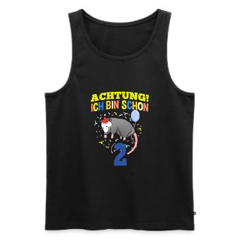 Achtung Ich Bin Schon 2 Geburtstag Opossum - Männer Premium Bio Tank Top - Schwarz - Vorne - Michal (187cm)