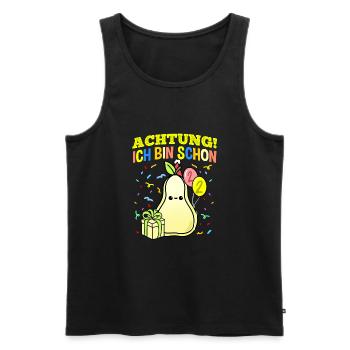Achtung Ich Bin Schon 2 Geburtstag Birne - Männer Premium Bio Tank Top - Schwarz - Vorne - Michal (187cm)