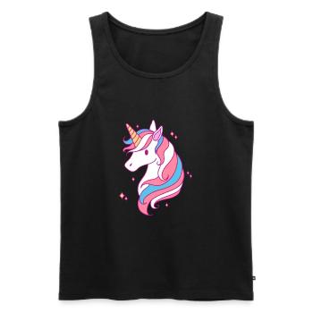 Trans Pride Unicorn LGBT Trans Ally - Men's Premium Organic Tank Top - black - Front - AI Model Male 178 light (178cm)