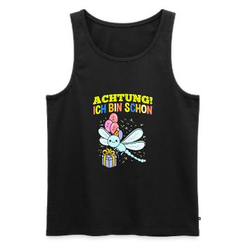 Achtung Ich Bin Schon 2 Geburtstag Libelle - Männer Premium Bio Tank Top - Schwarz - Vorne - Michal (187cm)