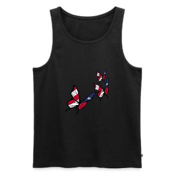 Drapeau papillon portoricain - Débardeur bio Premium Homme - noir - Devant - Michal (187cm)
