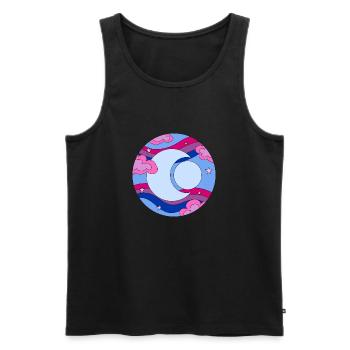 Fierté bisexuelle De la Lune de l’espace bisexuelle - Débardeur bio Premium Homme - noir - Devant - Michal (187cm)