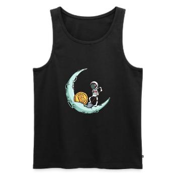 Un astronaute mine Bitcoin - Débardeur bio Premium Homme - noir - Devant - Michal (187cm)