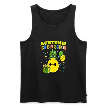 Achtung Ich Bin Schon 2 Geburtstag Ananas - Männer Premium Bio Tank Top - Schwarz - Vorne - Michal (187cm)
