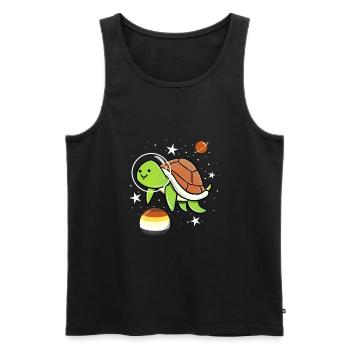 Tortues Astronaute Gay Bear Pride - Débardeur bio Premium Homme - noir - Devant - Michal (187cm)