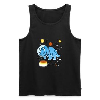Triceratops Astronaut Gay Bear Pride - Männer Premium Bio Tank Top - Schwarz - Vorne - Michal (187cm)