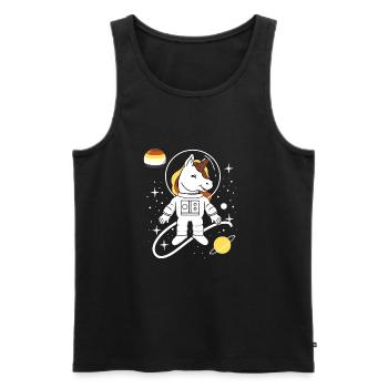Einhorn Astronaut Gay Bear Pride - Männer Premium Bio Tank Top - Schwarz - Vorne - Michal (187cm)