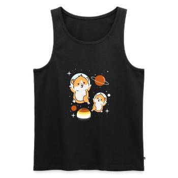 Hamster Astronaut Gay Bear Pride - Männer Premium Bio Tank Top - Schwarz - Vorne - Michal (187cm)