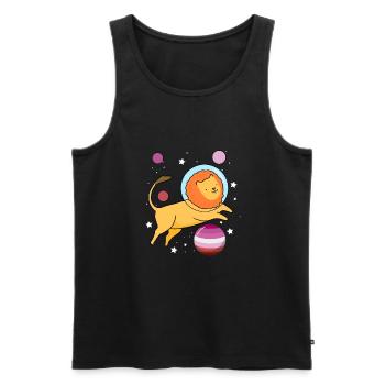 Löwe Astronaut Gay Bear Pride - Männer Premium Bio Tank Top - Schwarz - Vorne - AI Model Male 178 light (178cm)