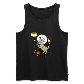 Ziege Astronaut Gay Bear Pride - Männer Premium Bio Tank Top - Schwarz - Vorne - Michal (187cm)