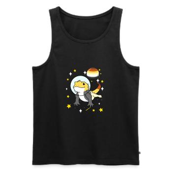 Bearded Dragon in Space Gay Bear - Men's Premium Organic Tank Top - black - Front - Michal (187cm)