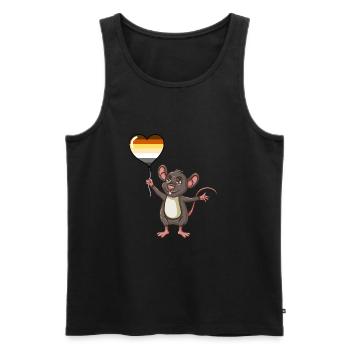 Maus Herzballon Gay Bear Pride - Männer Premium Bio Tank Top - Schwarz - Vorne - Michal (187cm)