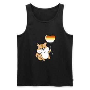 Eichhörnchen Herzballon Gay Bear - Männer Premium Bio Tank Top - Schwarz - Vorne - Michal (187cm)