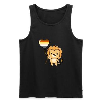 Löwe Ballon Gay Bear Pride - Männer Premium Bio Tank Top - Schwarz - Vorne - AI Model Male 178 light (178cm)